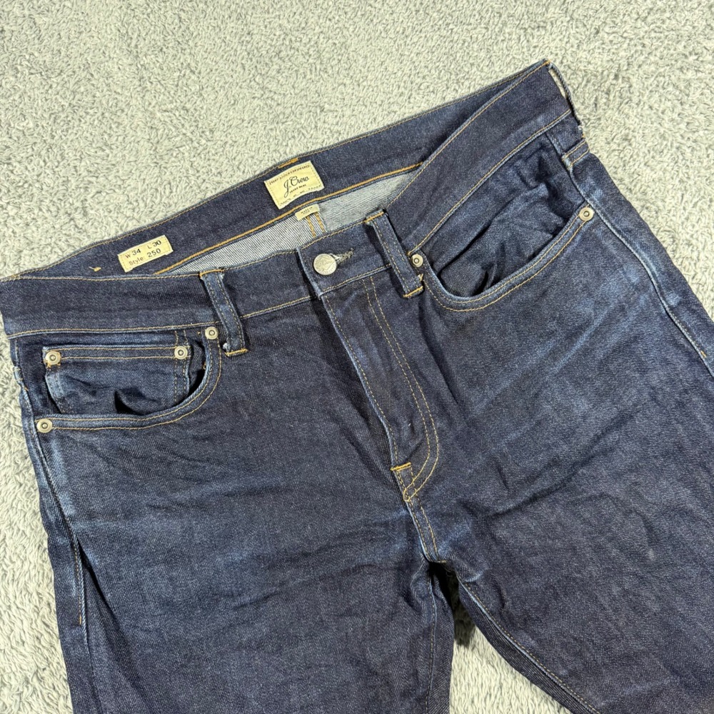 J.Crew Jeans Mens‎ 34x30 (34x27) Dark Wash Kurabo Japanese Fabric 250 Indigo